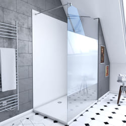 Aurlane - Ensemble complet douche à l'Italiennne avec Receveur 90x120 + Paroi depolie + Panneaux muraux