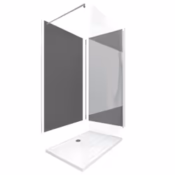 Pack 2 panneaux muraux + receveur + paroi en verre trempé bande depolie + barre de fixation