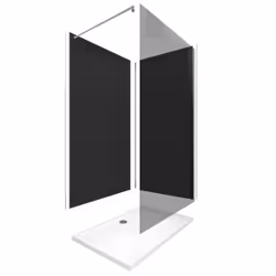 Ensemble complet douche à l'Italiennne avec Receveur 90x120 + Paroi fumée + Panneaux muraux