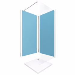 Aurlane - Ensemble complet douche à l'Italiennne avec Receveur 90x90 + Paroi chrome + Panneaux muraux