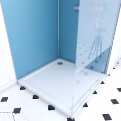 Ensemble complet douche à l'Italiennne avec Receveur 90x90 + Paroi depolie + Panneaux muraux