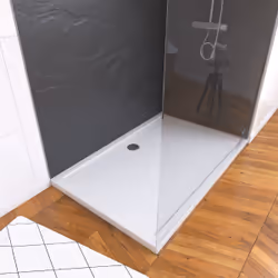 Ensemble complet douche à l'Italiennne avec Receveur 120x90 + Paroi chrome + Panneaux muraux 90&120