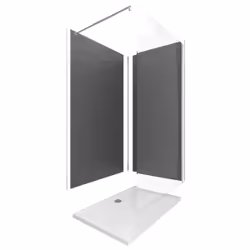 Ensemble complet douche à l'Italiennne avec Receveur 120x90 + Paroi chrome + Panneaux muraux 90&120