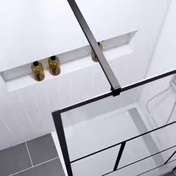 Aurlane - Pack Paroi de douche 90x195 cm + receveur en acrylique blanc effet pierre 90X90