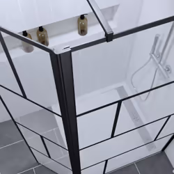 Pack Paroi de douche 90+40x195cm + Receveur blanc lineaire 90x90cm - BLOCKS 90