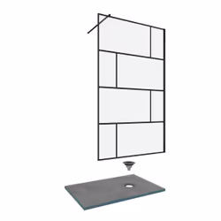 Pack Paroi de douche 100x195 cm + RECEVEUR A CARRELER DECOUPABLE 90X140 - BONDE HORIZONATLE