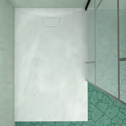 Pack Paroi de douche 90x195 cm + Receveur Blanc effet pierre 140x90 cm