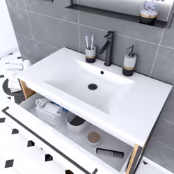 Aurlane PACM077 miroir de salle de bain et armoire de rangement pour évier