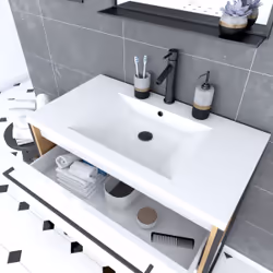 Aurlane PACM078 miroir de salle de bain et armoire de rangement pour évier