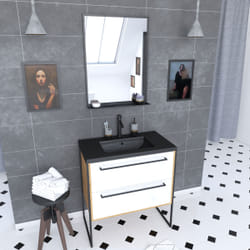 Aurlane PACM083 miroir de salle de bain et armoire de rangement pour évier