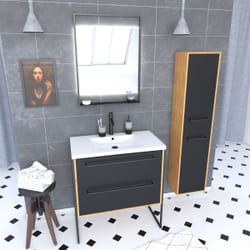 Aurlane PACM089 miroir de salle de bain et armoire de rangement pour évier