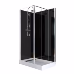 Pack Paroi de douche avec volet pivotant 85x35 + Panneaux de fond + Receveur haut 80x120cm - MIXED