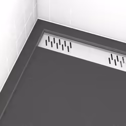 Aurlane - Grille linéaire en Aluminium finition Chrome pour receveur - 69.5x11x0.2cm - grid line chrome