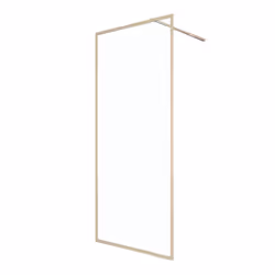 Paroi de douche 90x200 cm - Cadre et bras aluminium Or Doré Brossé - goldy contouring