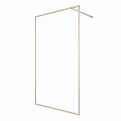 Paroi de douche 140x200 cm - Cadre et bras aluminium Or Doré Brossé - goldy contouring