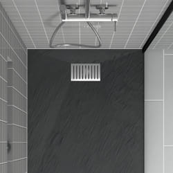Aurlane - Grille rainurée en inox pour receveur - 20.15x12.3x0.55cm - rock 2 grid line