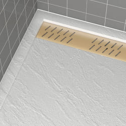 Aurlane - Grille linéaire en Aluminium finition Or Doré Brossé pour receveur - 69.5x11x0.2cm - grid line gold