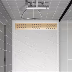 Aurlane - Grille linéaire en Aluminium finition Or Doré Brossé pour receveur - 69.5x11x0.2cm - grid line gold