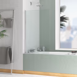 Pare-baignoire Rabattable 70x120cm - Profilé Chromé - Verre Trempé 4mm - elementary
