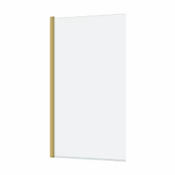 Aurlane - Pare-baignoire Rabattable 70x130cm - Profilé finition Or Doré Brossé - Verre Trempé 4mm - elementary