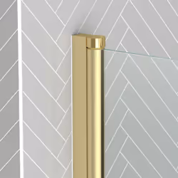 Pare-baignoire Rabattable 80x140cm - Profilé Or Doré Brossé - Verre Trempé 4mm - ELEMENTARY