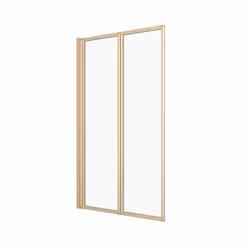 Pare baignoire Pivotant 2 Volets Or Doré Brossé - Verre Trempé 4mm - DUPLO - Vue supplémentaire 3