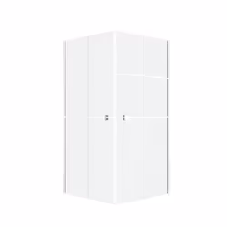 Portes de Douche en Angle 90x90x190 cm - Motifs carrés - Profilés Blanc - white cube