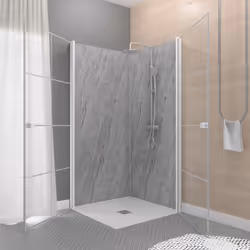 Portes de Douche en Angle 80x80x190 cm - Motifs carrés - Profilés Blanc - white cube