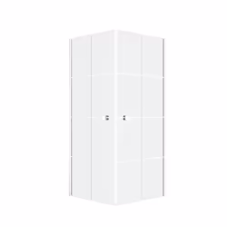 Portes de Douche en Angle 80x80x190 cm - Motifs carrés - Profilés Blanc - white cube