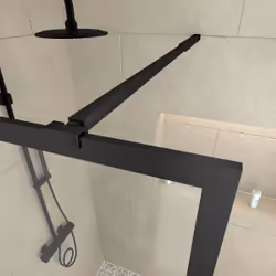 Paroi de Douche 80x200 cm - Cadre et Bras Aluminium noir mat - dark contouring