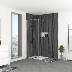 Paroi de Douche 80x200 cm - Cadre et Bras Aluminium Chrome - CHROMED CONTOURING