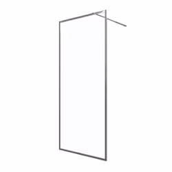 Paroi de Douche 90x200 cm - Cadre et Bras Aluminium Chrome - chromed contouring