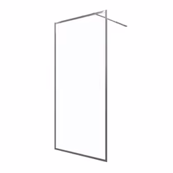 Paroi de Douche 100x200 cm - Cadre et Bras Aluminium Chrome - chromed contouring