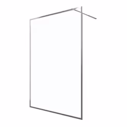 Paroi de Douche 140x200 cm - Cadre et Bras Aluminium Chrome - chromed contouring