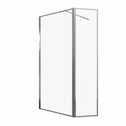 Paroi de Douche avec Volet Pivotant 90+40x200cm - Finition Chromée - chromed contouring
