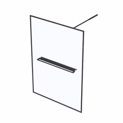 Paroi de Douche Noir Mat 140x200cm - Porte-serviette et étagère - dark contouring shelf