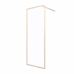 Paroi de Douche 80x200 cm - Cadre et Bras Aluminium Finition Or Doré Brossé - goldy contouring