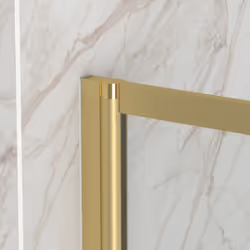 Pare baignoire rabattable 75x130cm - Finition Or Doré Brossé - goldy contouring screen