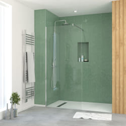 Paroi de Douche 90x195 cm en Verre Trempé 5 mm - Finition Chromé - chromed elementary