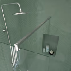 Paroi de Douche 90x195 cm en Verre Trempé 5 mm - Finition Chromé - chromed elementary