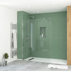Paroi de Douche 140x195 cm en Verre Trempé 5 mm - Finition Chromé - chromed elementary