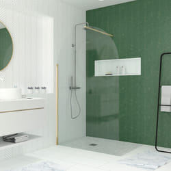 Paroi de Douche arrondie 120x200 cm - Profilé Or Doré Brossé - GOLDY CURVED