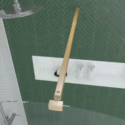 Paroi de Douche arrondie 120x200 cm - Profilé Or Doré Brossé - GOLDY CURVED