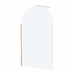 Paroi de Douche arrondie 120x200 cm - Profilé Or Doré Brossé - GOLDY CURVED