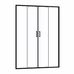 Paroi de douche 2 portes coulissantes 140x200 cm - Verre transparent - Profilé Noir - crush