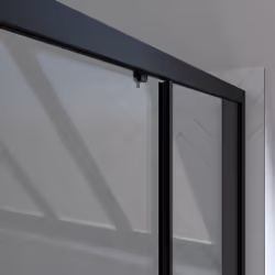 Paroi de douche 2 portes coulissantes 160x200 cm - Verre transparent - Profilé Noir - crush