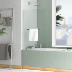 Pare-baignoire Rabattable avec porte-serviette 70x120 cm - Profilé Noir Mat - Verre 4 mm