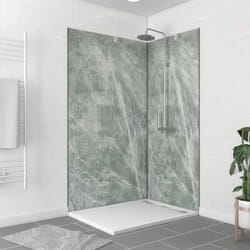 Pack de 2 Panneaux Muraux Pierre Artic Green 90+120x210 cm avec Profilés noir mat - stone'it