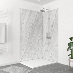 Pack de 2 Panneaux Muraux Pierre Artic Storm 90+120x210 cm avec Profilés anodise brillant - stone'it