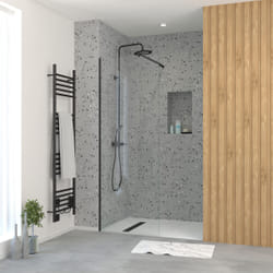 Paroi de Douche 70x195 cm en Verre Trempé 5 mm - Finition Noire - dark elementary